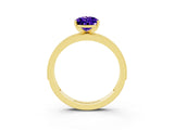 Yellow gold Pear Cut Tanzanite Milgrain Pavé Engagement Ring with Four-Prong Setting_3
