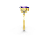 Yellow gold Pear Cut Tanzanite Ring with Side Stones and Four-Prong Setting_38
