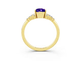 Yellow gold Pear Cut Tanzanite Ring with Side Stones and Four-Prong Setting_39