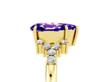 Yellow gold Pear Cut Tanzanite Ring with Side Stones and Four-Prong Setting_41