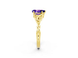 Yellow gold Pear Cut Tanzanite Solitaire Celtic Knot Ring with Four-Prong Setting_14