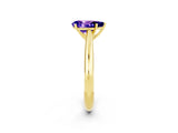 Yellow gold Pear Cut Tanzanite Solitaire Engagement Ring with Cathedral Setting and Four-Prong Mount_20
