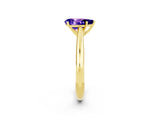Yellow gold Pear Cut Tanzanite Solitaire Engagement Ring with Cathedral Setting and Four-Prong Mount_26