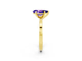 Yellow gold Pear Cut Tanzanite Solitaire Engagement Ring with Classic Band and Four-Prong Setting_26
