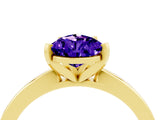 Yellow gold Pear Cut Tanzanite Solitaire Engagement Ring with Classic Band and Four-Prong Setting_28