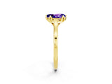 Yellow gold Pear Cut Tanzanite Solitaire Ring with Flower Prong Setting and Classic Band_14