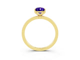 Yellow gold Pear Cut Tanzanite Solitaire Ring with Thin Band and Prong Setting_21