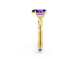 Yellow gold Pear Cut Tanzanite Solitaire Twist Band Prong Setting Ring_38