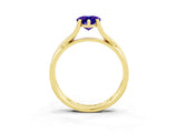 Yellow gold Pear Cut Tanzanite Solitaire Twist Band Prong Setting Ring_39