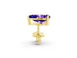 Yellow gold Pear Cut Tanzanite Stud Earrings_20