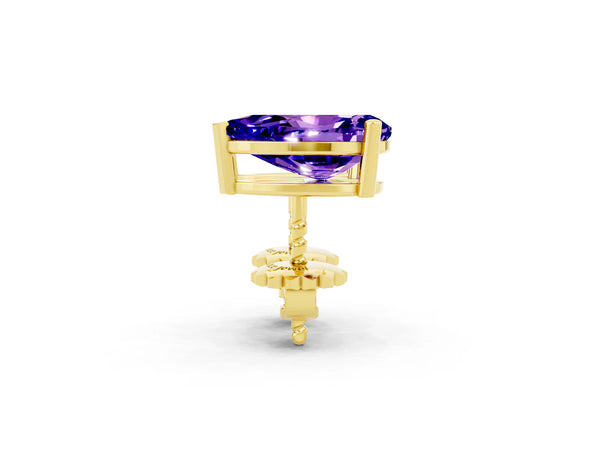 Yellow gold Pear Cut Tanzanite Stud Earrings