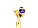 Yellow gold Pear Cut Tanzanite Two-Stone Open Band Ring with Prong Setting_11