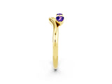 Yellow gold Pear Cut Tanzanite Two-Stone Open Band Ring with Prong Setting_8