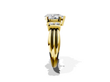 Yellow gold Pear Cut Three-Stone Channel Set Ring with Bar Prongs_82