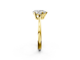 Yellow gold Pear Cut Three-Stone Solitaire Ring with Round Accent Diamonds and Four-Prong Setting_34