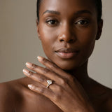 Yellow gold Pear Cut Twist Band Solitaire Diamond Ring with Pavé Setting_13