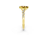 Yellow gold Pear Cut Yellow Sapphire Cluster Side Stone Solitaire Ring with Prong Setting_50