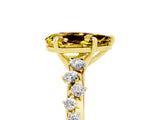 Yellow gold Pear Cut Yellow Sapphire Cluster Side Stone Solitaire Ring with Prong Setting_53