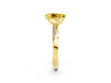 Yellow gold Pear Cut Yellow Sapphire Engagement Ring with Side Stone Accents and Four-Prong Setting_53