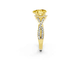 Yellow gold Pear Cut Yellow Sapphire  Halo Twist Band Solitaire Prong Setting Ring_38