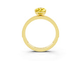 Yellow gold Pear Cut Yellow Sapphire Milgrain Pavé Engagement Ring with Four-Prong Setting_27