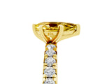 Yellow gold Pear Cut Yellow Sapphire Pavé Solitaire Ring with Round Band and Prong Setting_17