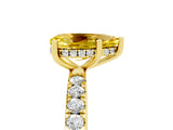 Yellow gold Pear Cut Yellow Sapphire Pave Band Solitaire Ring with Four-Prong Setting_65