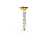 Yellow gold Pear Cut Yellow Sapphire Prong Setting with Side Stones on a Pave Band_26