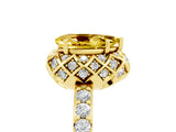 Yellow gold Pear Cut Yellow Sapphire Scalloped Halo Engagement Ring with Round Shared Prong Band_29