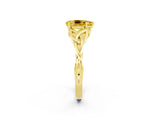 Yellow gold Pear Cut Yellow Sapphire Solitaire Celtic Knot Ring with Four-Prong Setting_38