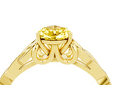 Yellow gold Pear Cut Yellow Sapphire Solitaire Celtic Knot Ring with Four-Prong Setting_40