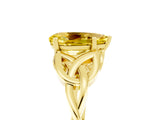 Yellow gold Pear Cut Yellow Sapphire Solitaire Celtic Knot Ring with Four-Prong Setting_41