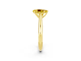 Yellow gold Pear Cut Yellow Sapphire Solitaire Engagement Ring with Cathedral Setting and Four-Prong Mount_26