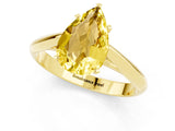 Yellow gold Pear Cut Yellow Sapphire Solitaire Engagement Ring with Cathedral Setting and Four-Prong Mount_79