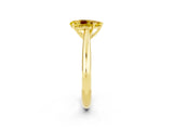 Yellow gold Pear Cut Yellow Sapphire Solitaire Engagement Ring with Cathedral Setting and Four-Prong Mount_80