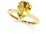 Yellow gold Pear Cut Yellow Sapphire Solitaire Engagement Ring with Classic Band and Four-Prong Setting_25