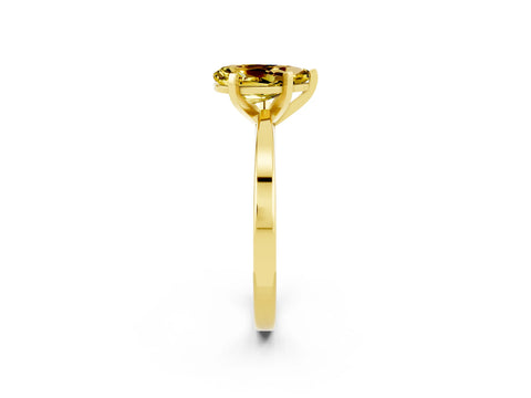 Yellow gold Pear Cut Yellow Sapphire Solitaire Engagement Ring with Classic Band and Four-Prong Setting_52
