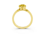 Yellow gold Pear Cut Yellow Sapphire Solitaire Engagement Ring with Classic Band and Four-Prong Setting_53