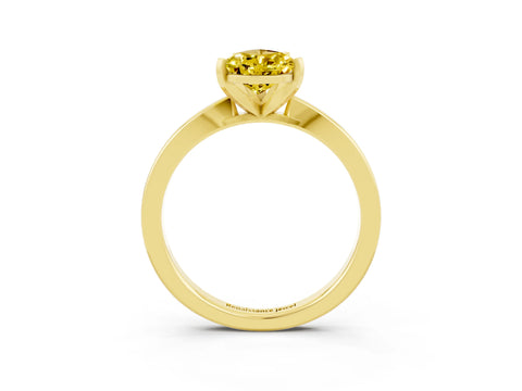 Yellow gold Pear Cut Yellow Sapphire Solitaire Engagement Ring with Classic Band and Four-Prong Setting_53