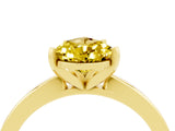 Yellow gold Pear Cut Yellow Sapphire Solitaire Engagement Ring with Classic Band and Four-Prong Setting_54