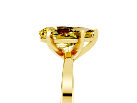 Yellow gold Pear Cut Yellow Sapphire Solitaire Engagement Ring with Classic Band and Four-Prong Setting_55