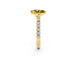 Yellow gold Pear Cut Yellow Sapphire Solitaire Pavé Band with Four-Prong Setting_26
