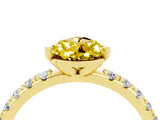Yellow gold Pear Cut Yellow Sapphire Solitaire Pavé Band with Four-Prong Setting_28