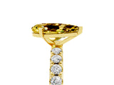 Yellow gold Pear Cut Yellow Sapphire Solitaire Pavé Band with Four-Prong Setting_29