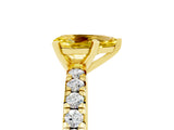 Yellow gold Pear Cut Yellow Sapphire Solitaire Pavé Engagement Ring with Round Band and Prong Setting_17