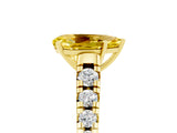 Yellow gold Pear Cut Yellow Sapphire Solitaire Ring with Cathedral Setting and Pavé Band_29