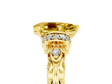Yellow gold Pear Cut Yellow Sapphire Solitaire Ring with Filigree Band and Four-Prong Setting_53