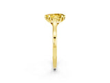 Yellow gold Pear Cut Yellow Sapphire Solitaire Ring with Flower Prong Setting and Classic Band_14
