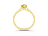 Yellow gold Pear Cut Yellow Sapphire Solitaire Ring with Flower Prong Setting and Classic Band_39