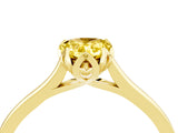 Yellow gold Pear Cut Yellow Sapphire Solitaire Ring with Flower Prong Setting and Classic Band_40
